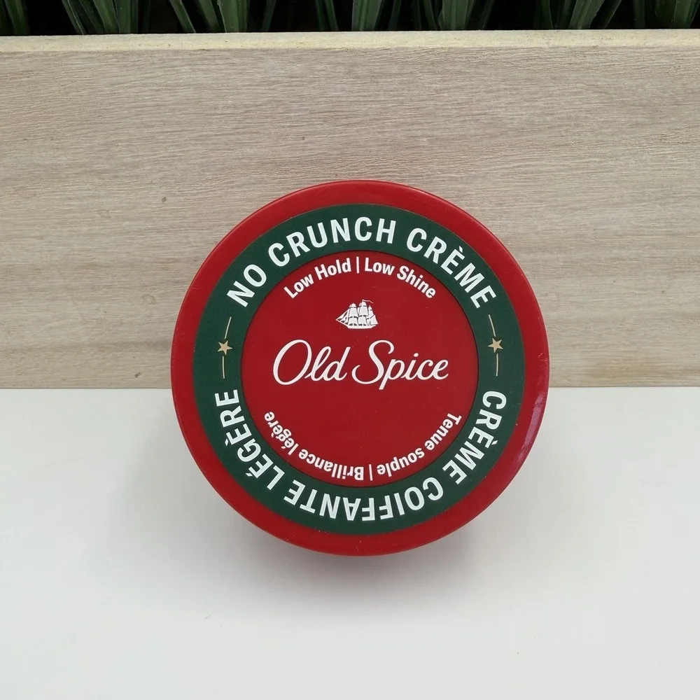 Old Spice No Crunch Creme Low Hold Low Shine Men's Hair Styling Cream 2.22 oz